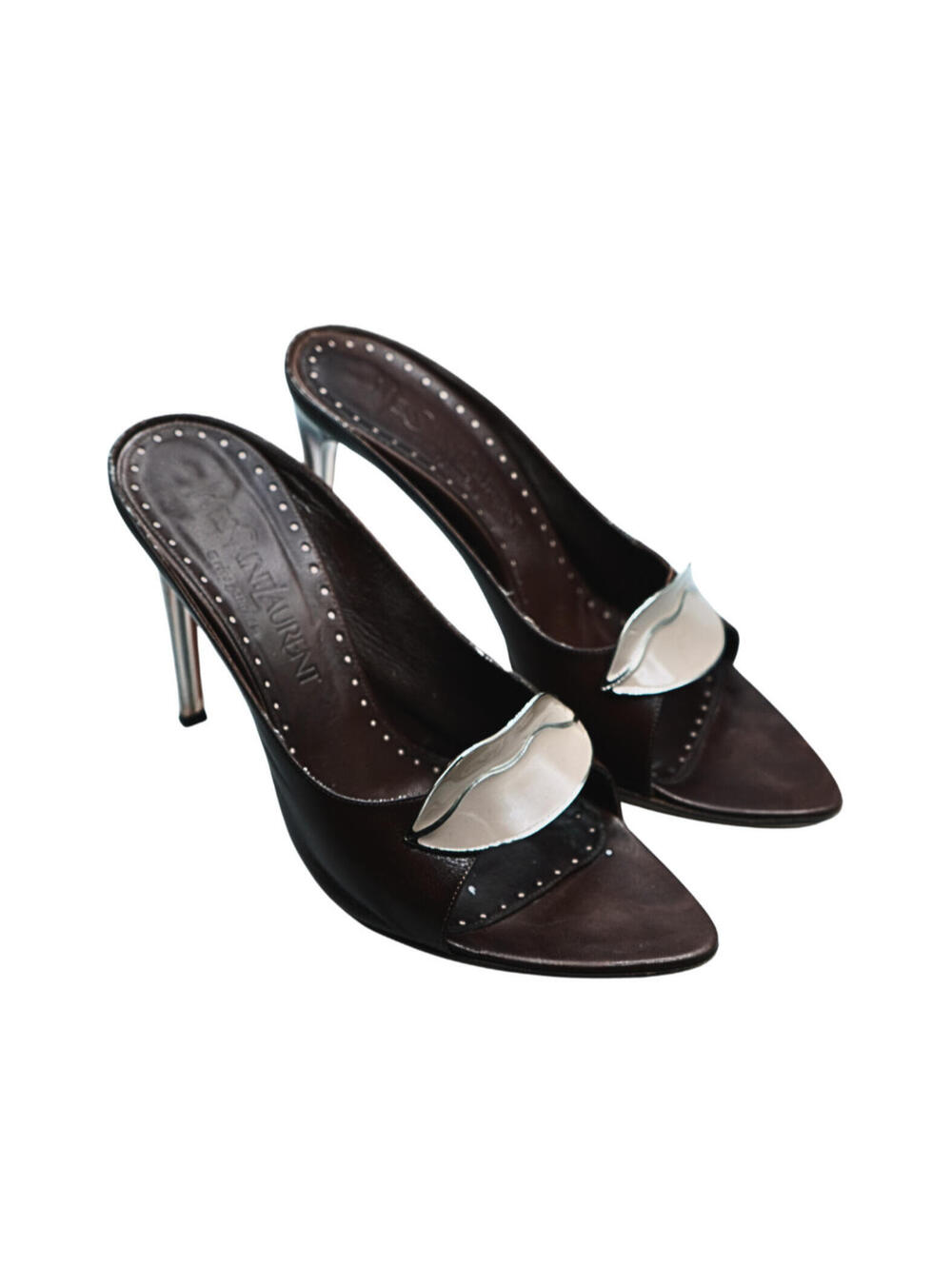 YSL Yves Saint Laurent Salvador 105 Lip Slide Mule Mirabelle Leather 38.5